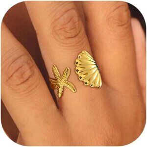 Chunky Gold Ring Set | Geometric & Teardrop Statement Rings